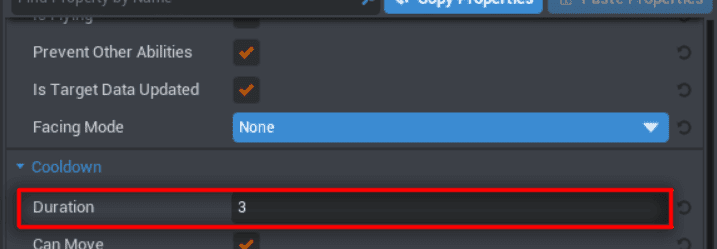 Ability Properties Panel: Cooldown Ability Properties Panel: Cooldown