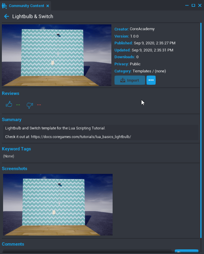 Lightbulb and Switch on Community Content